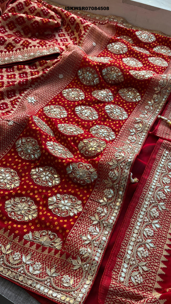 Banarasi Weaved Khadi Georgette Saree With Blouse-ISKWSR07084508