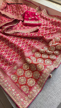 Banarasi Weaved Khadi Georgette Saree With Blouse-ISKWSR07084508
