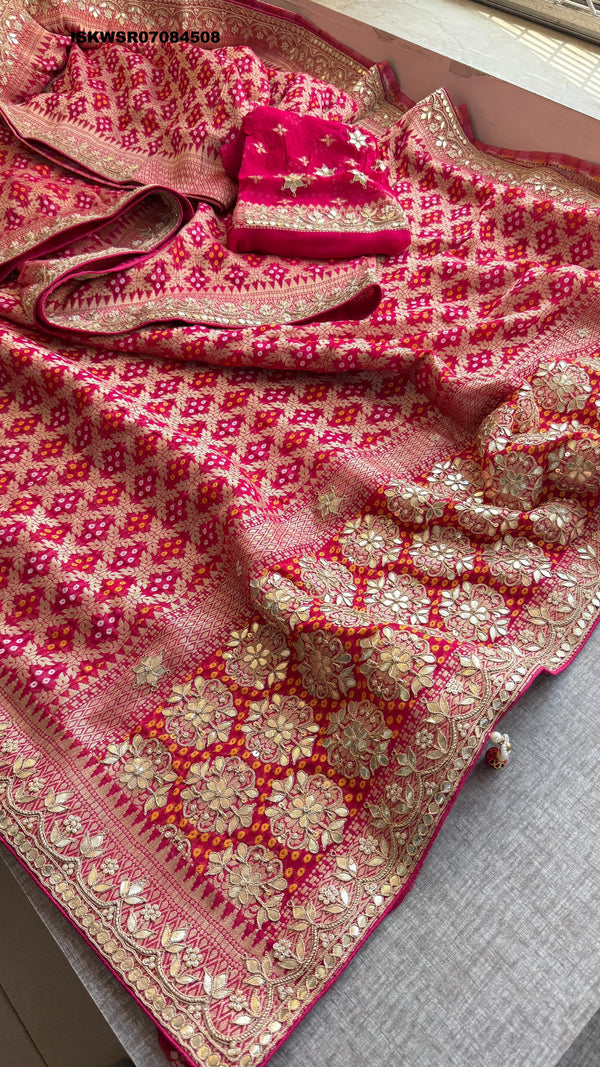 Banarasi Weaved Khadi Georgette Saree With Blouse-ISKWSR07084508