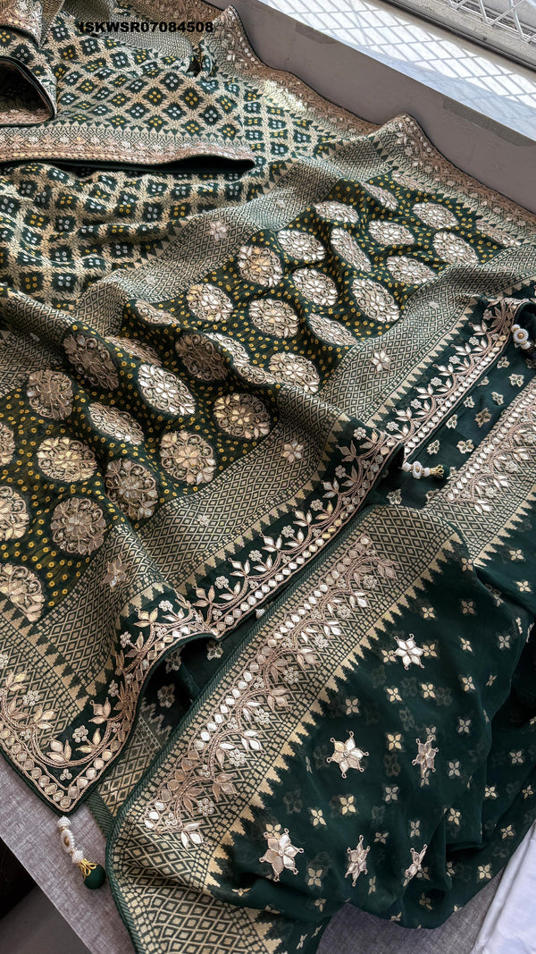 Banarasi Weaved Khadi Georgette Saree With Blouse-ISKWSR07084508