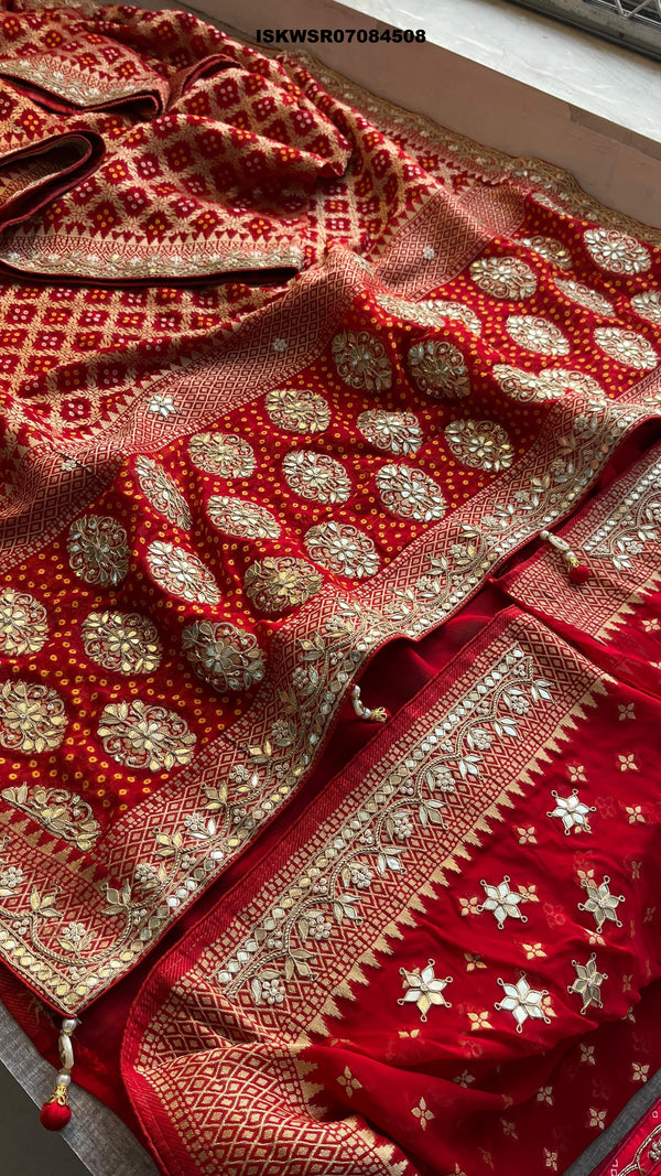 Banarasi Weaved Khadi Georgette Saree With Blouse-ISKWSR07084508