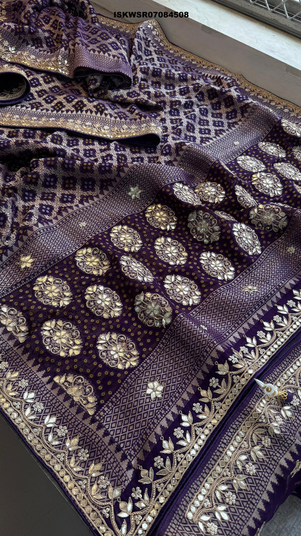 Banarasi Weaved Khadi Georgette Saree With Blouse-ISKWSR07084508