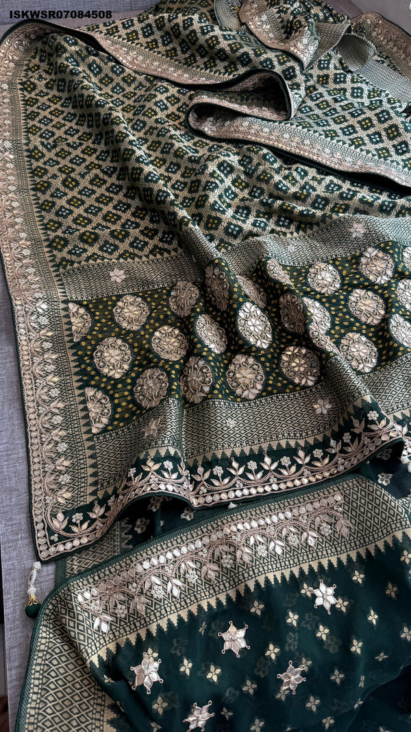 Banarasi Weaved Khadi Georgette Saree With Blouse-ISKWSR07084508