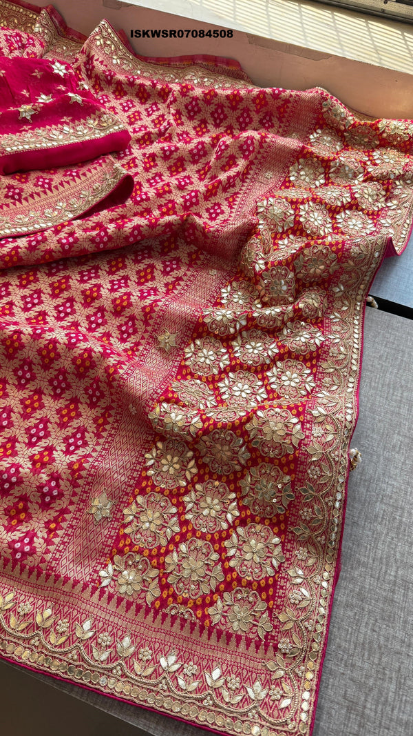 Banarasi Weaved Khadi Georgette Saree With Blouse-ISKWSR07084508