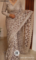 Sequined Net Saree With Ready To Wear Blouse-ISKWSR07084509