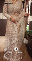 Sequined Net Saree With Ready To Wear Blouse-ISKWSR07084510