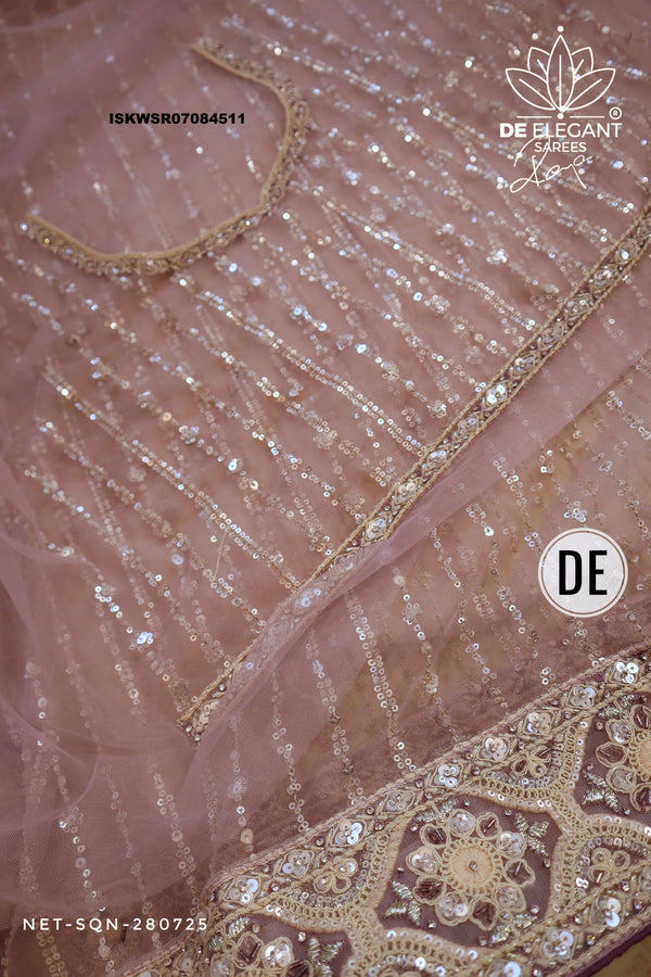 Embroidered Net Saree With Blouse-ISKWSR07084511