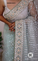 Embroidered Net Saree With Blouse-ISKWSR07084511
