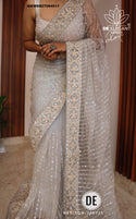 Embroidered Net Saree With Blouse-ISKWSR07084511