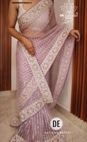 Embroidered Net Saree With Blouse-ISKWSR07084511