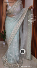 Embroidered Net Saree With Blouse-ISKWSR07084511