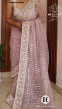 Embroidered Net Saree With Blouse-ISKWSR07084511
