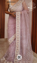 Embroidered Net Saree With Blouse-ISKWSR07084511