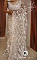 Embroidered Net Saree With Blouse-ISKWSR07084512