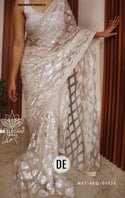Embroidered Net Saree With Blouse-ISKWSR07084512