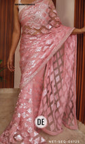 Embroidered Net Saree With Blouse-ISKWSR07084512