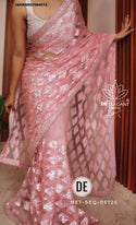 Embroidered Net Saree With Blouse-ISKWSR07084512