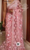 Embroidered Net Saree With Blouse-ISKWSR07084512