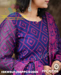 Jamdani Hand Weaved Cotton Kurti With Pant And Dupatta-ISKWSU1208PPC/D2006