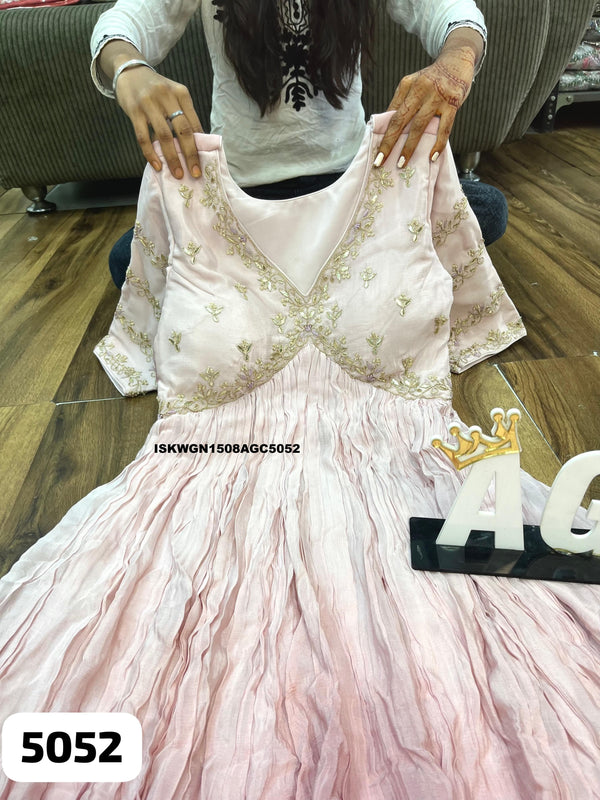 Embroidered Ombre Chinon Silk Gown-ISKWGN1508AGC5052