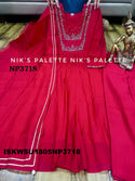Embroidered Malmal Chanderi A-Line Kurti With Pant And Dupatta-ISKWSU1805NP3718