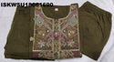 Embroidered Cotton Flared Kurti With Pant And Dyed Dupatta-ISKWSU18081690