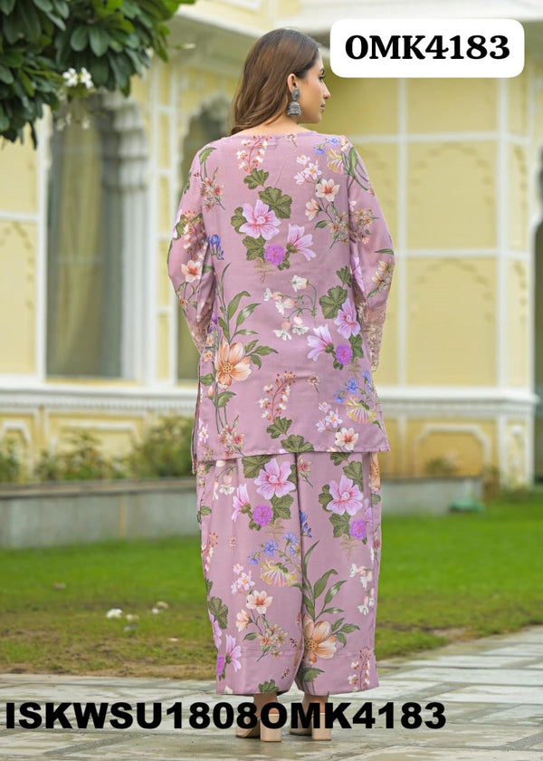 Printed Cotton Kurti With Pant And Dupatta-ISKWSU1808OMK4183
