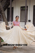 Embroidered Kora Cotton Gown-ISKWGN18082199