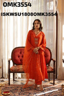 Embroidered Shimmer Kurti With Shantoon Pant And Organza Dupatta-ISKWSU1808OMK3554
