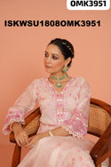 Embroidered Organza Kurti With Pant And Dupatta-ISKWSU1808OMK3951