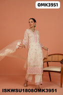 Embroidered Organza Kurti With Pant And Dupatta-ISKWSU1808OMK3951