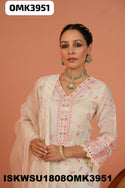 Embroidered Organza Kurti With Pant And Dupatta-ISKWSU1808OMK3951