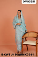 Embroidered Organza Kurti With Pant And Dupatta-ISKWSU1808OMK3951