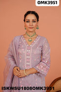 Embroidered Organza Kurti With Pant And Dupatta-ISKWSU1808OMK3951