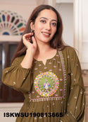 Printed Cotton A-Line Kurti With Pant And Dupatta-ISKWSU190813665