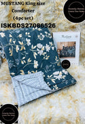 Glace Cotton Bedsheet With Pillow Cover And Reversible Comforter Set-ISKBDS27086526