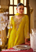 Embroidered Chinon Kurti With Palazzo And Dupatta-ISKWPL25089877