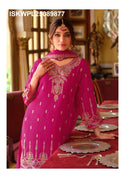 Embroidered Chinon Kurti With Palazzo And Dupatta-ISKWPL25089877