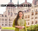 Embroidered Silk Front Slit Flared Kurti With Sharara And Dupatta-ISKWSH26083250