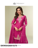 Embroidered Chinon Silk Kurti With Sharara And Dupatta-ISKWSH260810369/68/70