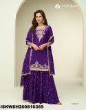 Embroidered Chinon Silk Kurti With Sharara And Dupatta-ISKWSH260810369/68/70