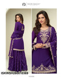Embroidered Chinon Silk Kurti With Sharara And Dupatta-ISKWSH260810369/68/70