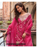 Embroidered Chinon Silk Kurti With Sharara And Dupatta-ISKWSH26085856