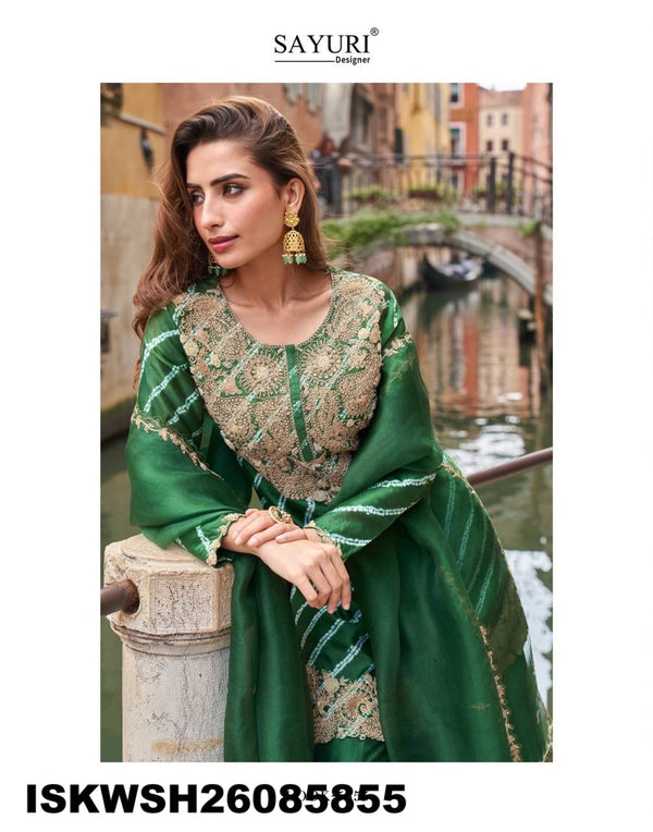 Embroidered Chinon Silk Kurti With Sharara And Dupatta-ISKWSH26085855