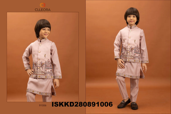 Kid's Viscose Silk Kurta With Koti And Pajama-ISKKD280891001/02/03/04/05/06