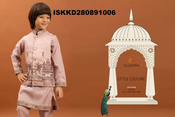 Kid's Viscose Silk Kurta With Koti And Pajama-ISKKD280891001/02/03/04/05/06