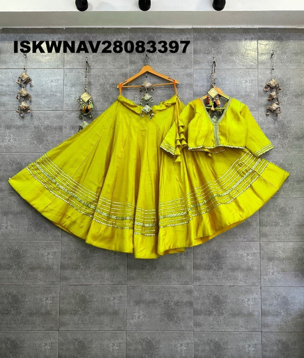 Sequined Silk Lehenga With Blouse-ISKWNAV28083397