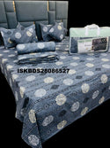 Glace Cotton Double Bedsheet With Pillow Cover Set-ISKBDS28086527