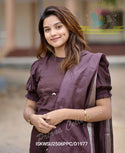 Embroidered Cotton Kurti With Pant And Linen Dupatta-ISKWSU2506PPC/D1977