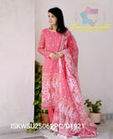 Hand Weaved Jamdani Cotton Kurti With Pant And Woven Dupatta-ISKWSU2506PPC/D1921
